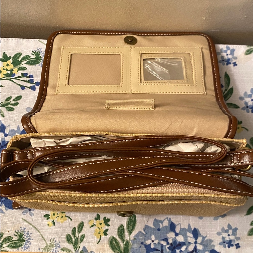 Tan Woven Crossbody Bag - Picture 3 of 6